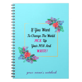 Carnet bordure florale avec devis et initiale personnalis