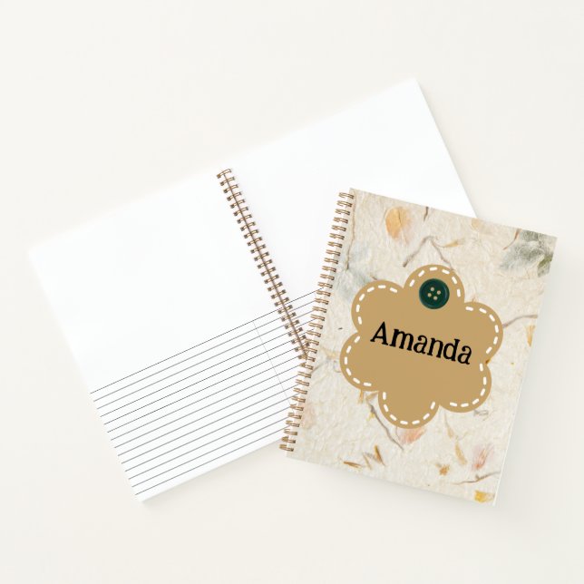 Carnet Bordure sur fond floral séché (Intérieur)
