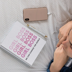 Carnet Boss de fille rose moderne Meilleur cadeau de fill