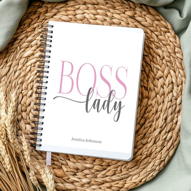 Carnet Boss Lady rose et gris naturel (Créateur téléchargé)