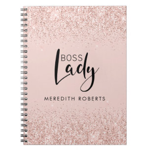 Carnet Boss Lady Rose Gold Blush Parties scintillant pers