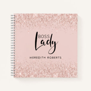 Carnet Boss Lady Rose Gold Blush Parties scintillant pers