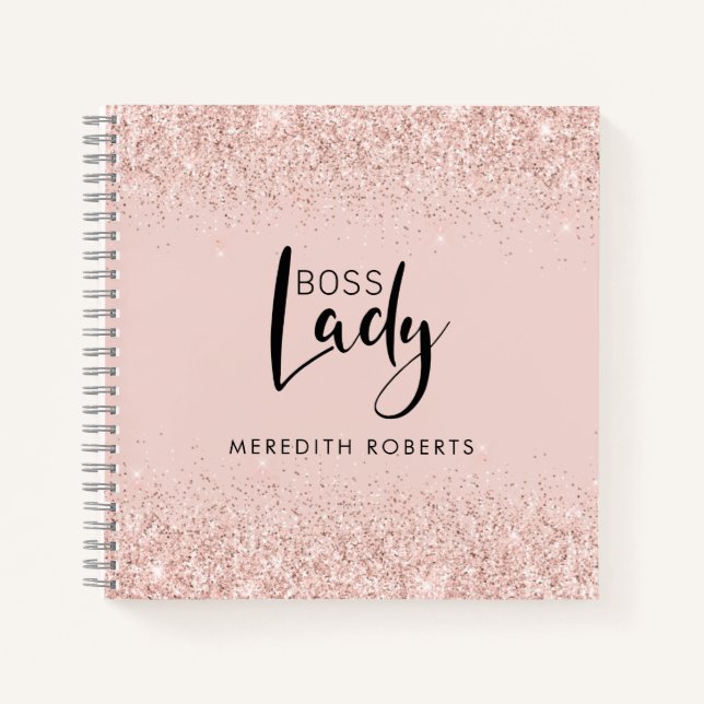 Carnet Boss Lady Rose Gold Blush Parties scintillant pers (Devant)
