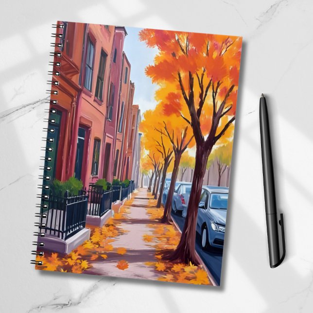 Carnet Boston Autumn Fall Foliage Watercolor Painted (Créateur téléchargé)