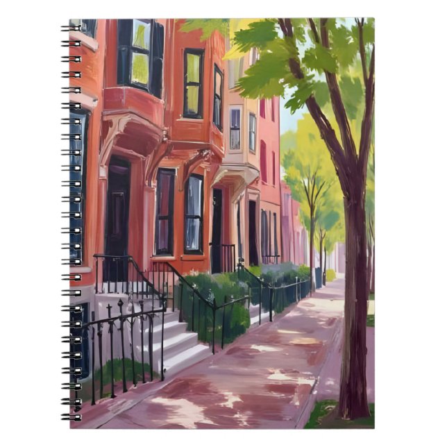 Carnet Boston Été | Maisons de Brownstone du Massachusett (Devant)