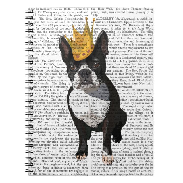 Carnet Boston Terrier Et Crown (Devant)