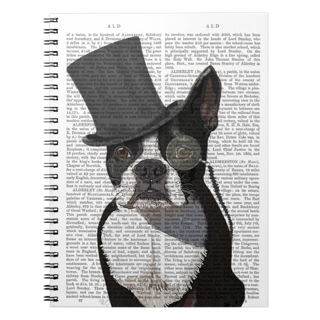 Carnet Boston Terrier, Formal Hound et Casquette (Devant)