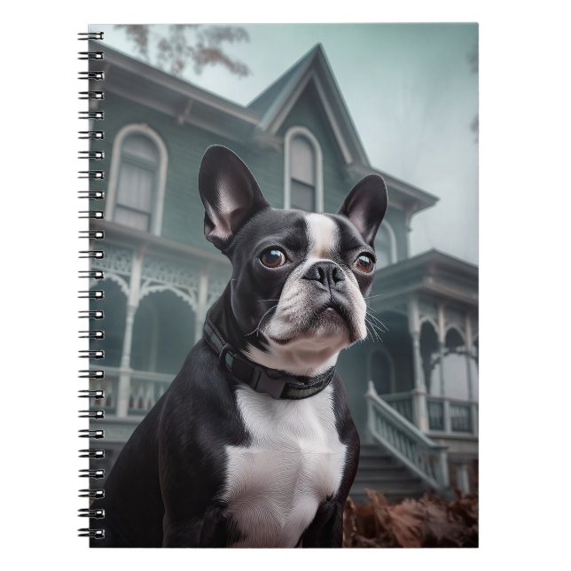Carnet Boston Terrier Halloween effrayant (Devant)