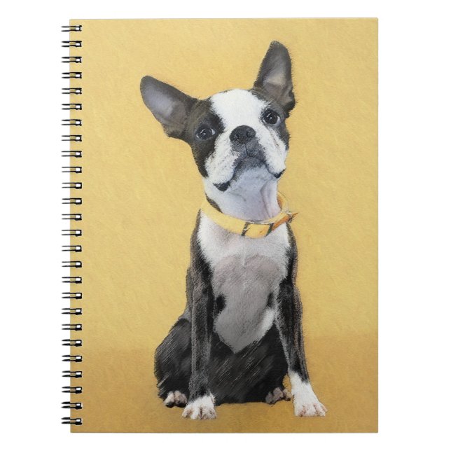 Carnet Boston Terrier Peinture - Cute Original Chien Art (Devant)