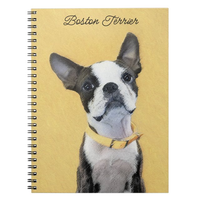 Carnet Boston Terrier Peinture - Cute Original Chien Art (Devant)