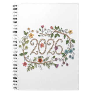 Carnet Botanical 2026 Typography with Flowering Vines
