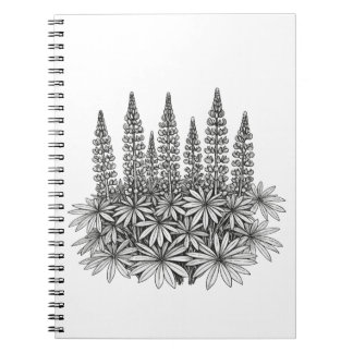 Carnet Botanical Lupine Flower Spiral Notebook