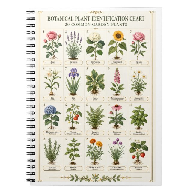 Carnet Botanical Plant Guide Wall Art (Devant)