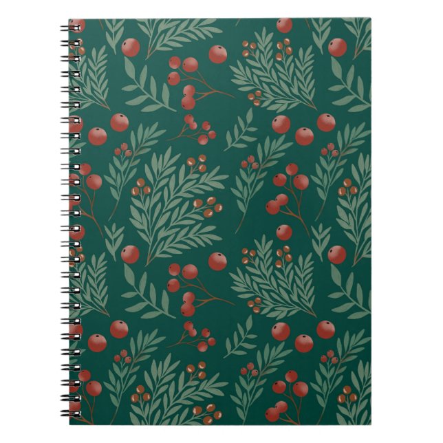 Carnet Botanical Red Berry Christmas Notebook (Devant)