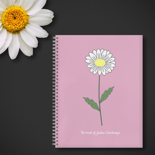 Carnet Botanique Fleur Rose (Daisy Flower Pink Notebook)