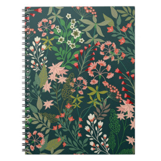 Carnet Botanique florale foncée sans Motif