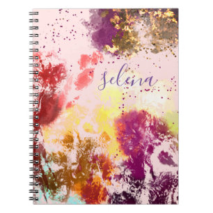 Carnet Botanique florale rose pâle Monogramme