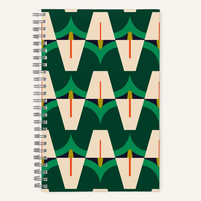 Carnet botanique géométrique moderne Emerald Arc (Recto)