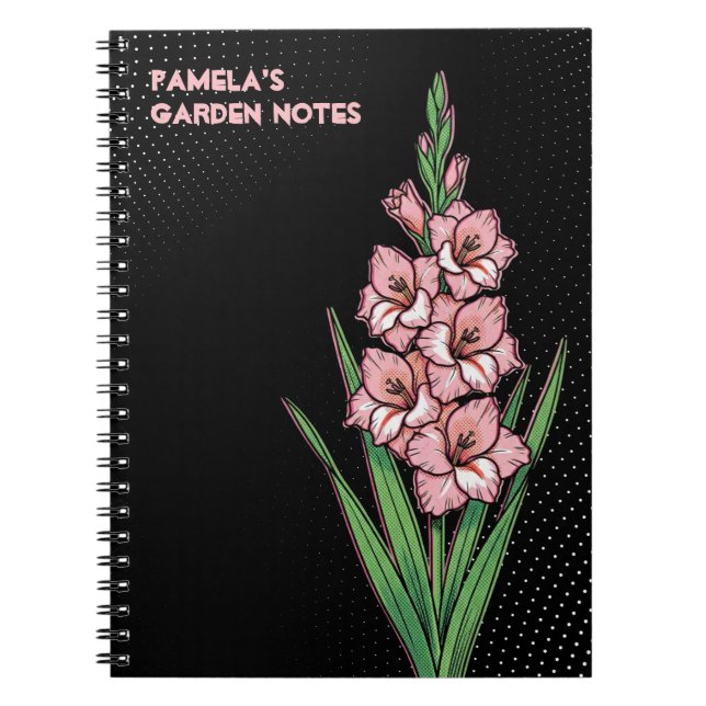 Carnet Botanique Gladiolus Pop Art Épée Néon (Devant)