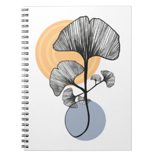 Carnet Botanique Moderne de Feuille de Ginkgo
