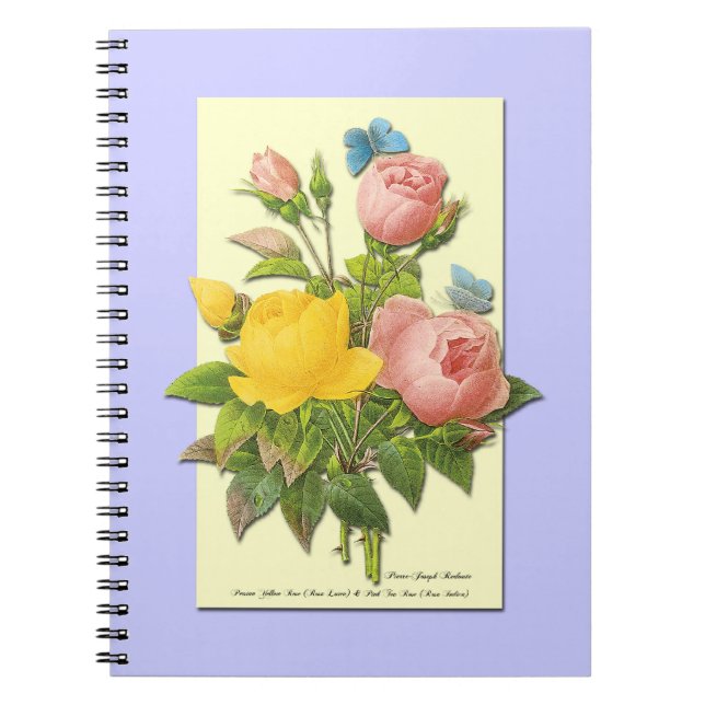 Carnet Botanique Rose Jaune Roses (Devant)
