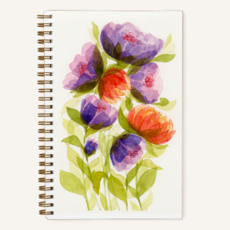 Carnet Botaniques Aquarelle Corail Violet