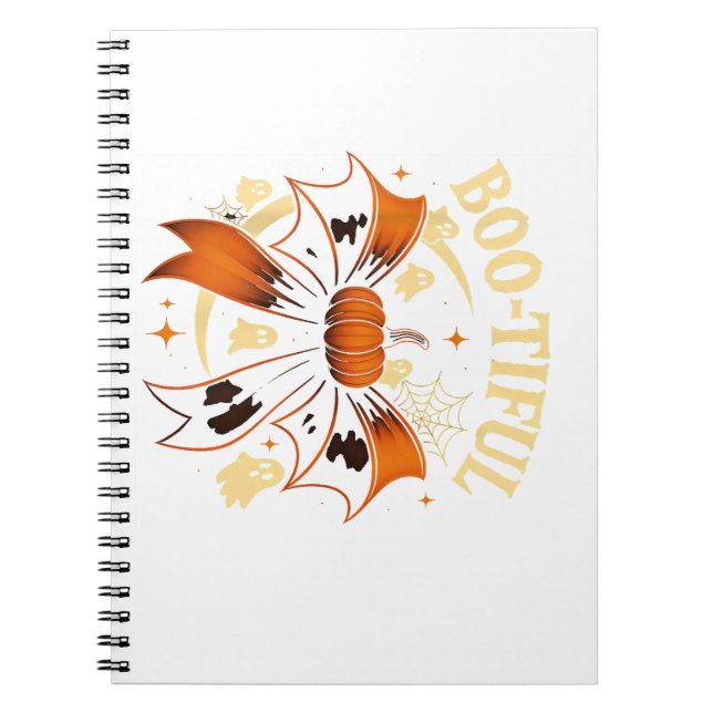 Carnet Botiful Funny Halloween Coquette Bow Citrouille (Devant)