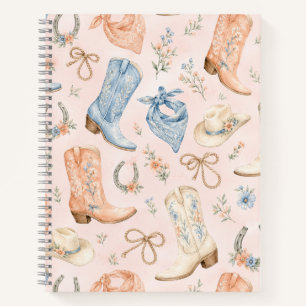 Carnet Bottes de cowgirl de Nashville pastel aquarelle