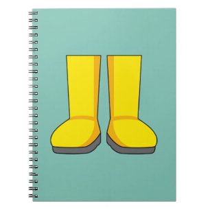 Carnet Bottes de pluie jaunes en caoutchouc
