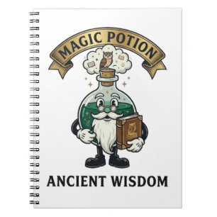 Carnet Botto Ancienne Sagesse Magicien Magie Potion Hibou