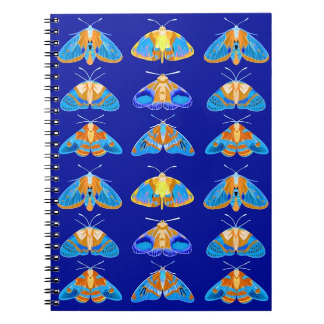 Carnet Bouches en bleu foncé, orange et turquoise (Devant)
