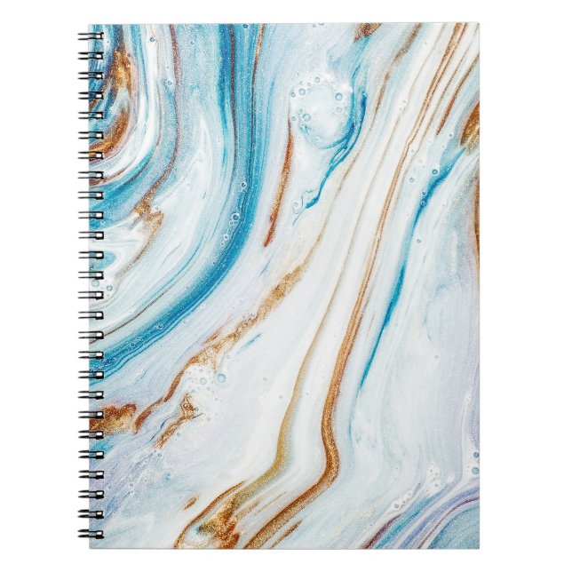 Carnet Boucles de marbre de luxe de l'océan Abstrait (Devant)