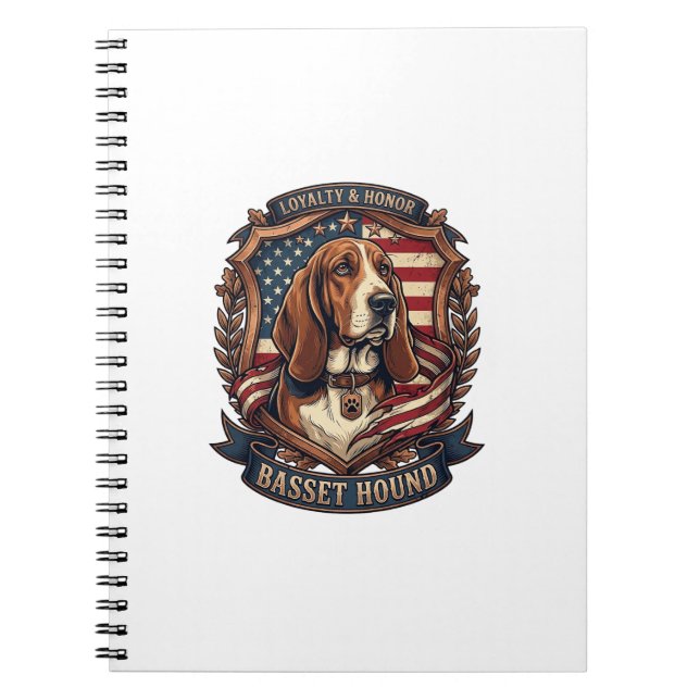 Carnet Bouclier de drapeau américain de chien de loyauté  (Devant)
