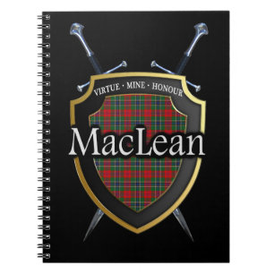 Carnet Bouclier et épées de tartan de MacLean de clan