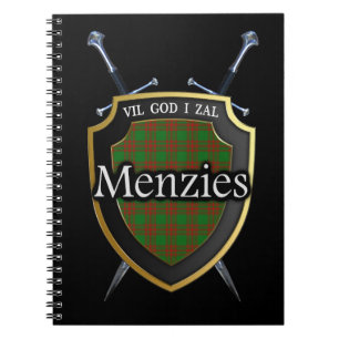 Carnet Bouclier et épées de tartan de Menzies de clan