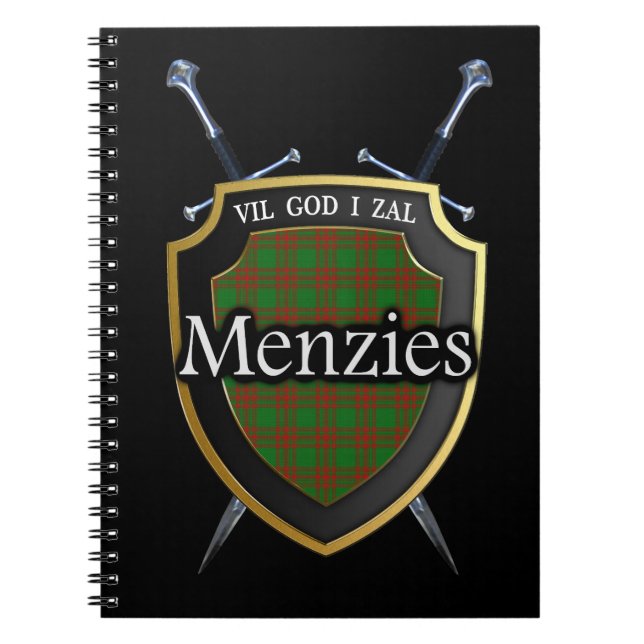 Carnet Bouclier et épées de tartan de Menzies de clan (Devant)