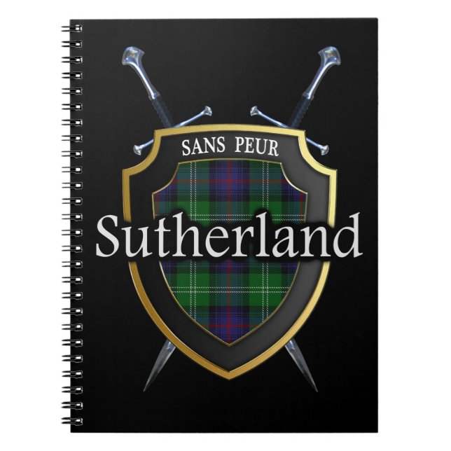 Carnet Bouclier et épées de tartan de Sutherland de clan (Devant)