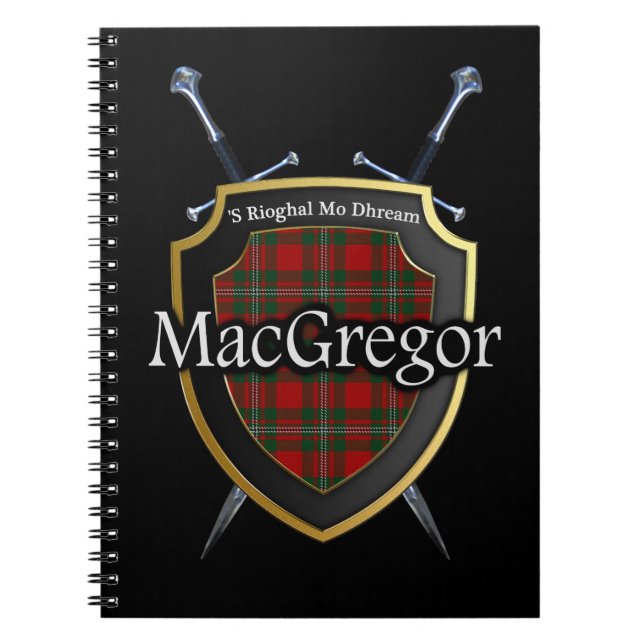 Carnet Bouclier et épées du tartan du clan MacGregor (Devant)