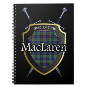 Carnet Bouclier et épées du tartan du Clan MacLaren