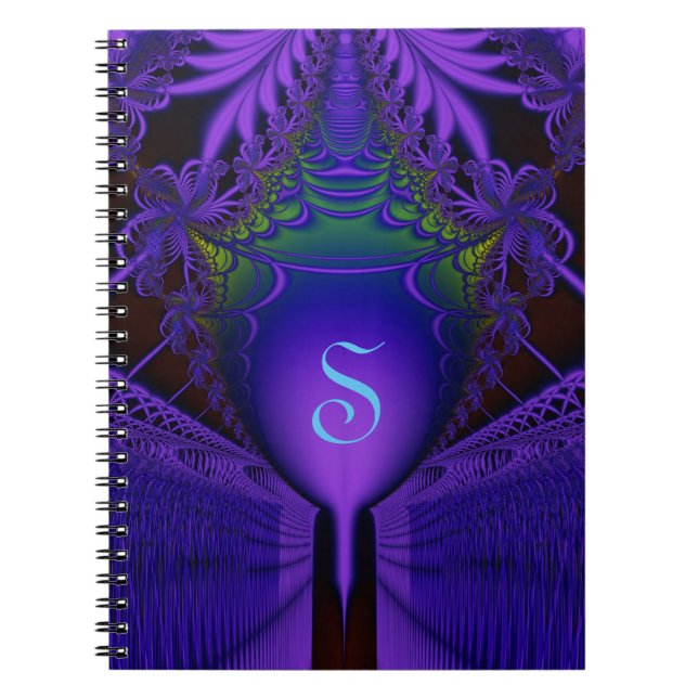 Carnet Bouclier fractal ultraviolet et monogramme de dent (Devant)