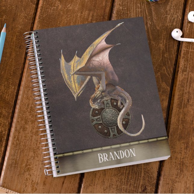 Carnet Bouclier Viking Personnalisé en Cuir Dragon (Créateur téléchargé)