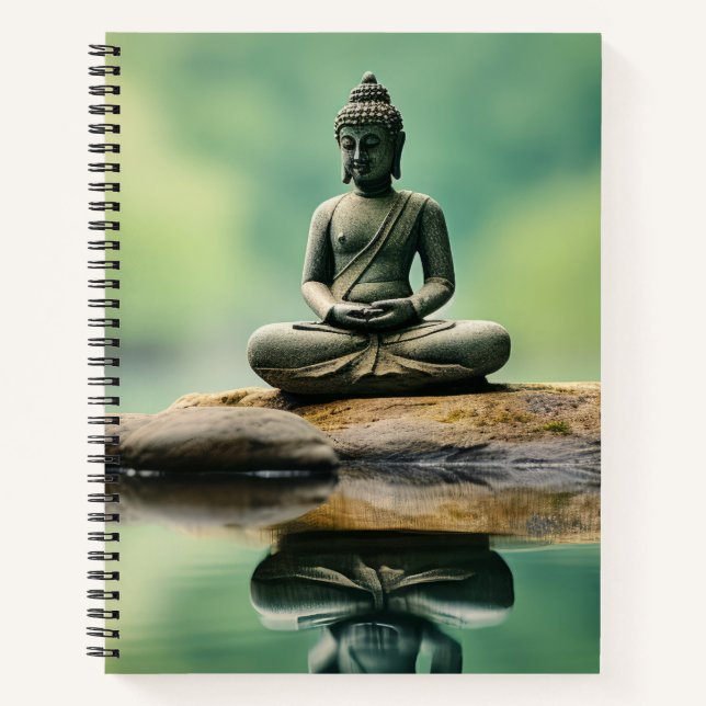 Carnet Bouddha de galets nature paisible (Devant)