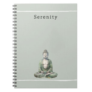 Carnet Bouddha de méditation personnalisé vert olive