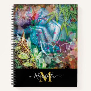 Carnet Bouddha et fleur de lotus rose Monogramme personna