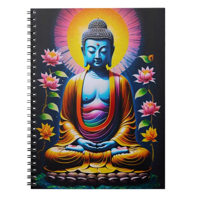 Carnet Bouddha - Pleine conscience en fleurs (Devant)