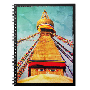 Carnet Boudhanath Stupa, Bouddha Eyes, Katmandou, Népal