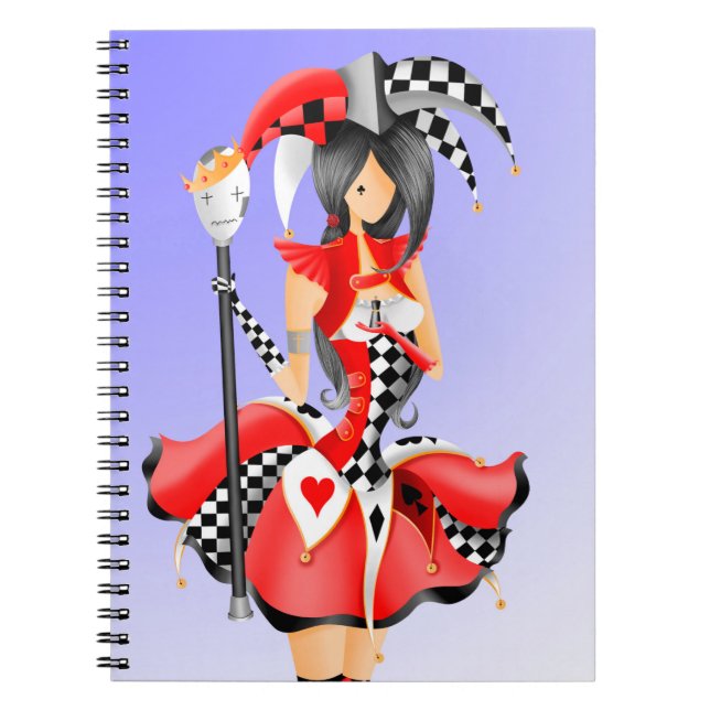 Carnet Bouffon Quirky et Roi de la Marionnette Rouge Bleu (Devant)