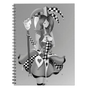 Carnet Bouffon Quirky et Roi des Marionnettes Gris Monoch