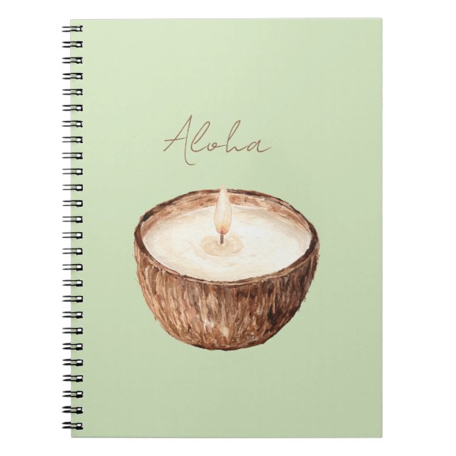 Carnet Bougie coco Aloha verte (Devant)