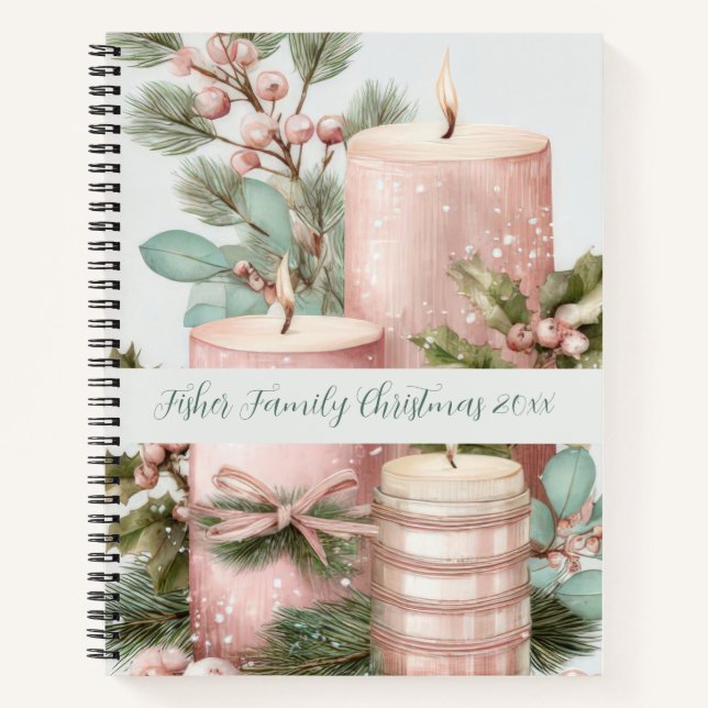 Carnet Bougies de Noël Festives Mémoire  (Devant)